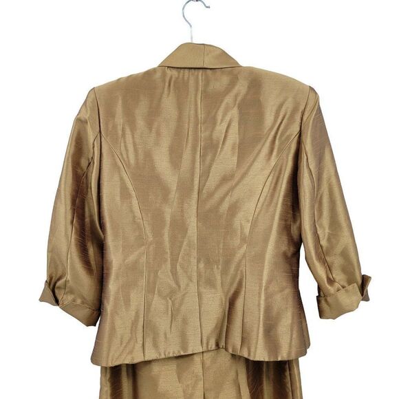 Vintage 80's Formal‎ Maxi Skirt Set 8P Gold Metallic Modest Mother of the Bride - Picture 11 of 16